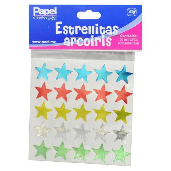 SELLO ADH. ESTRELLAS PADI COLORES PLANTILLA E.25.